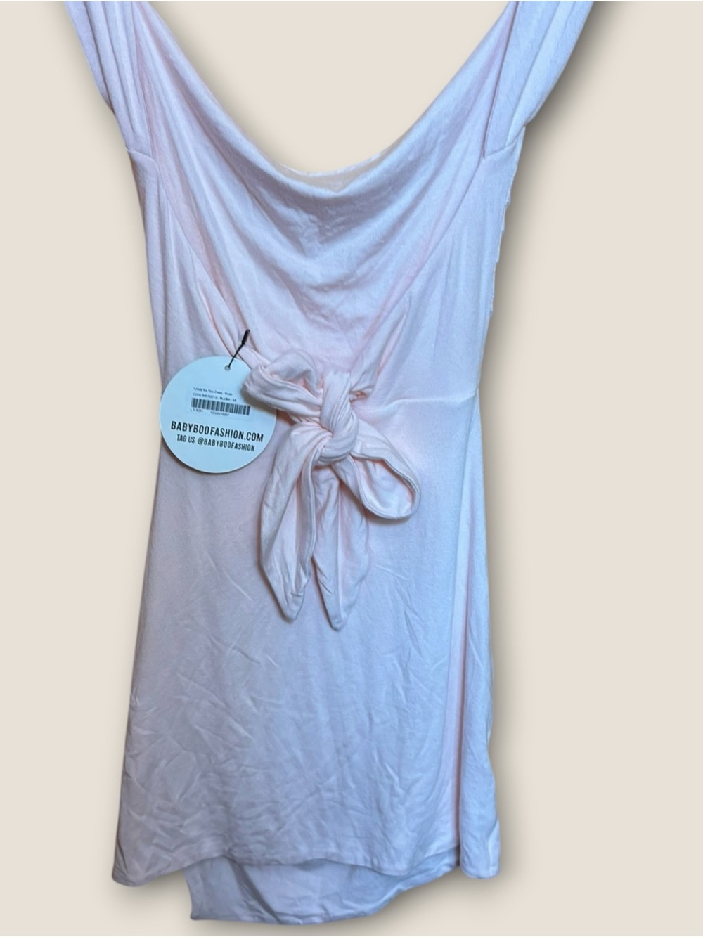 NWT BOOHOO Balletcore Ria Mini Tie Back Dress Blush